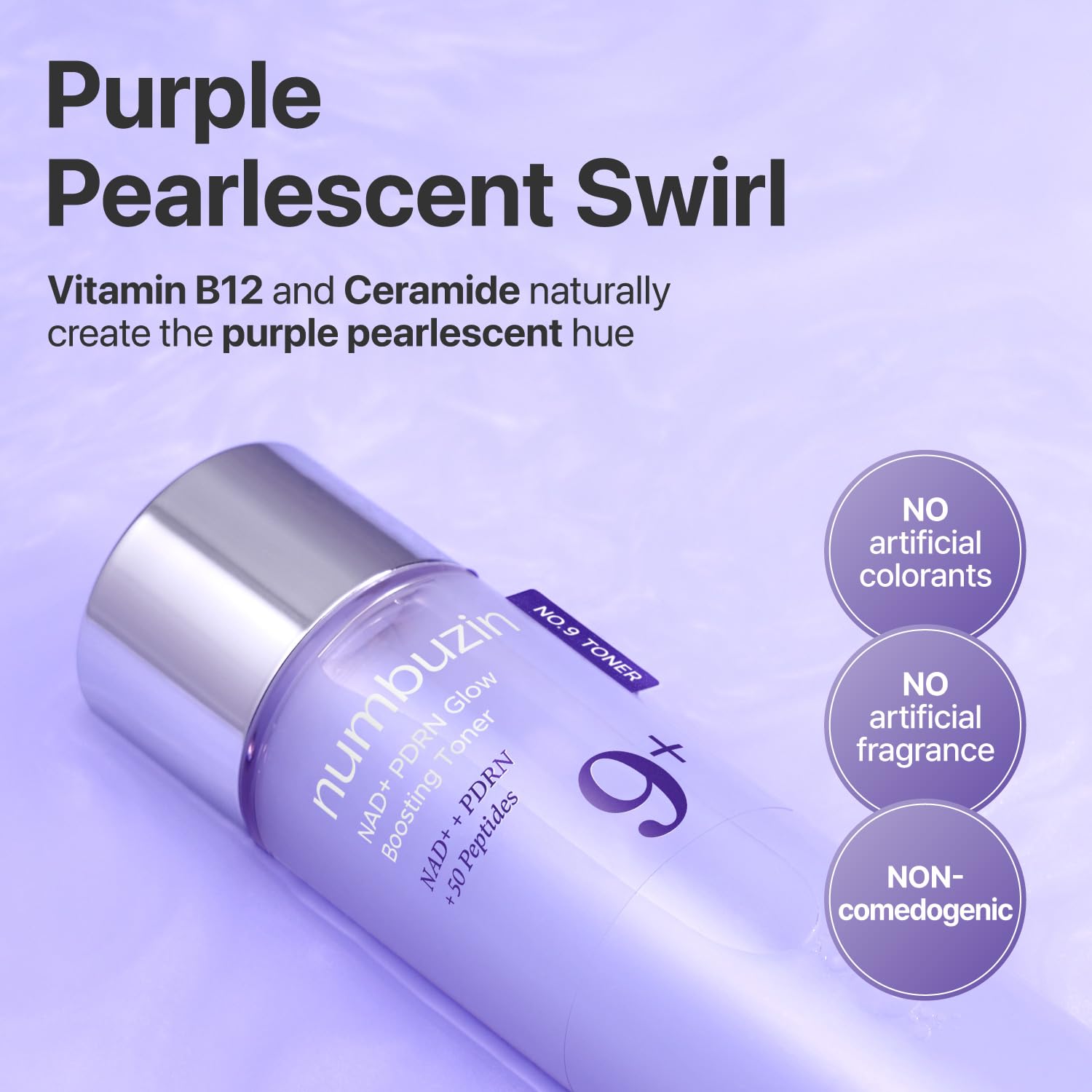 Numbuzin No.9 ceramide-rich formula softens and smooths the skin.