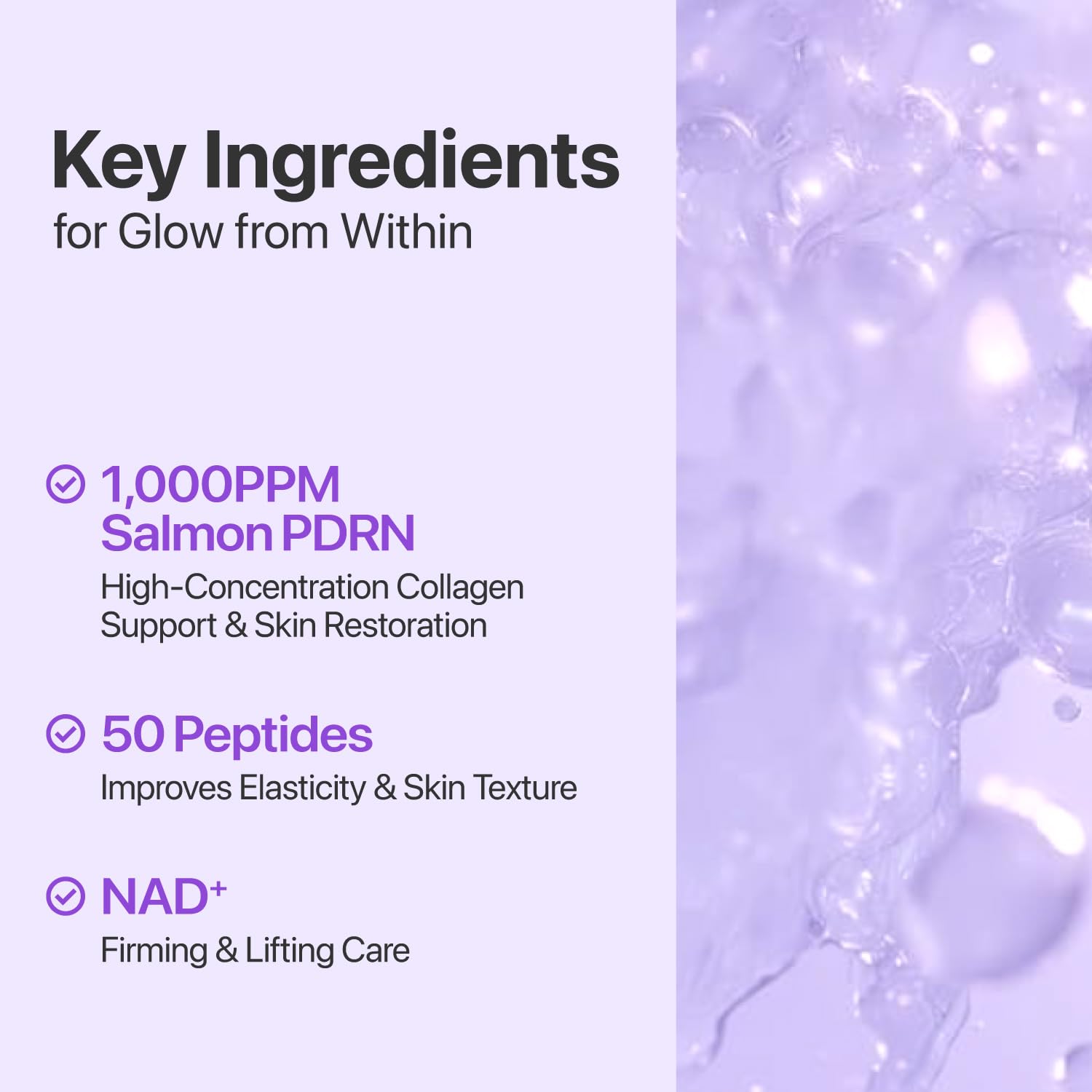 Numbuzin No.9 toner absorbs quickly into skin with a silky feel close-up.