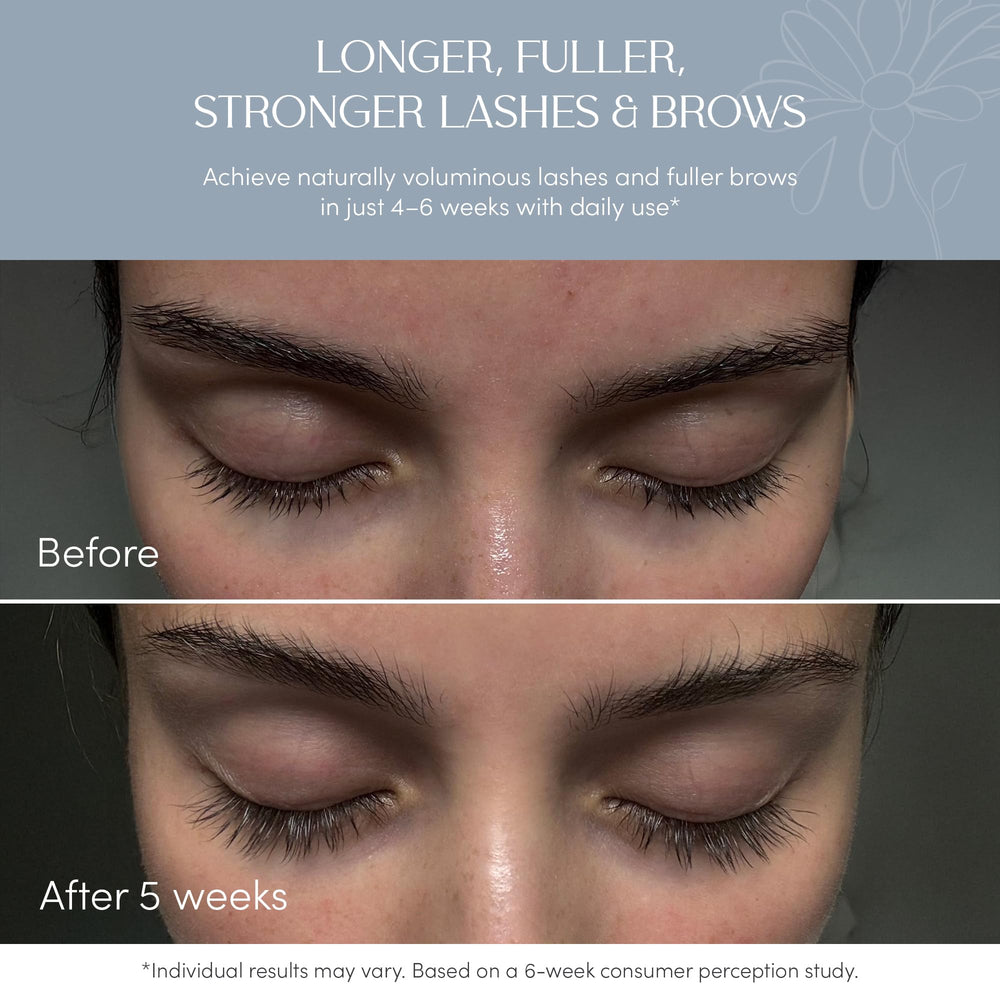 NUNA Eyelash Growth Serum bottle closeup shows sleek design and precision applicator for easy application.