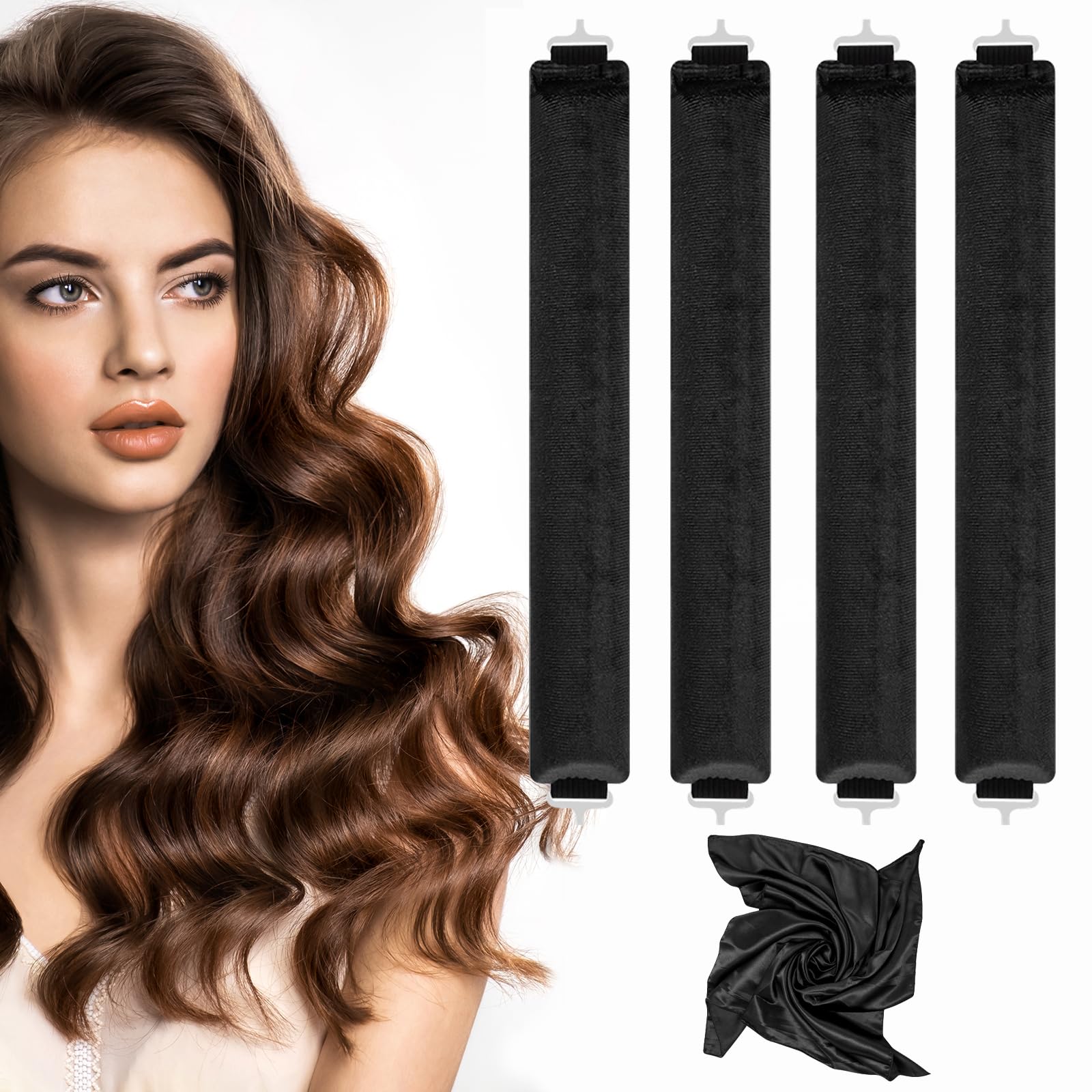 nunflue heatless curlers satin-wrapped rods deliver overnight voluminous waves.