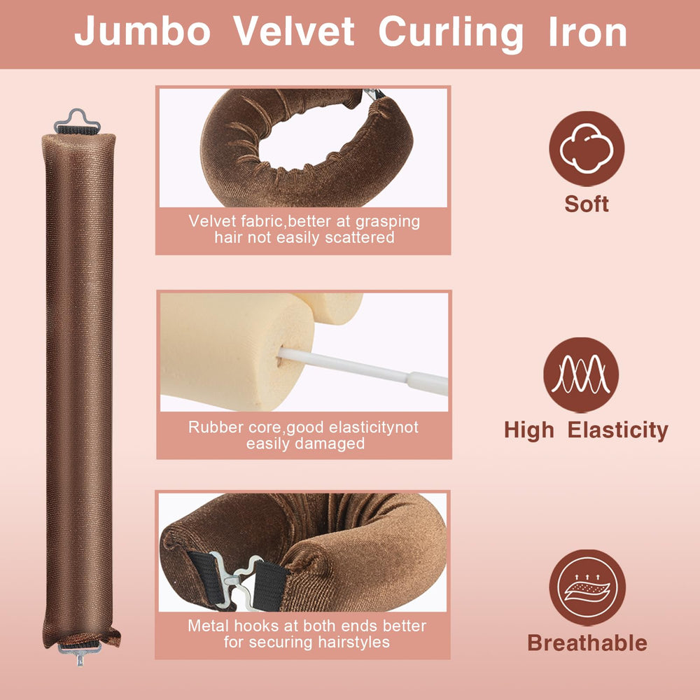 NUNFLUE heatless hair curlers set in vibrant color creating lovely curls.
