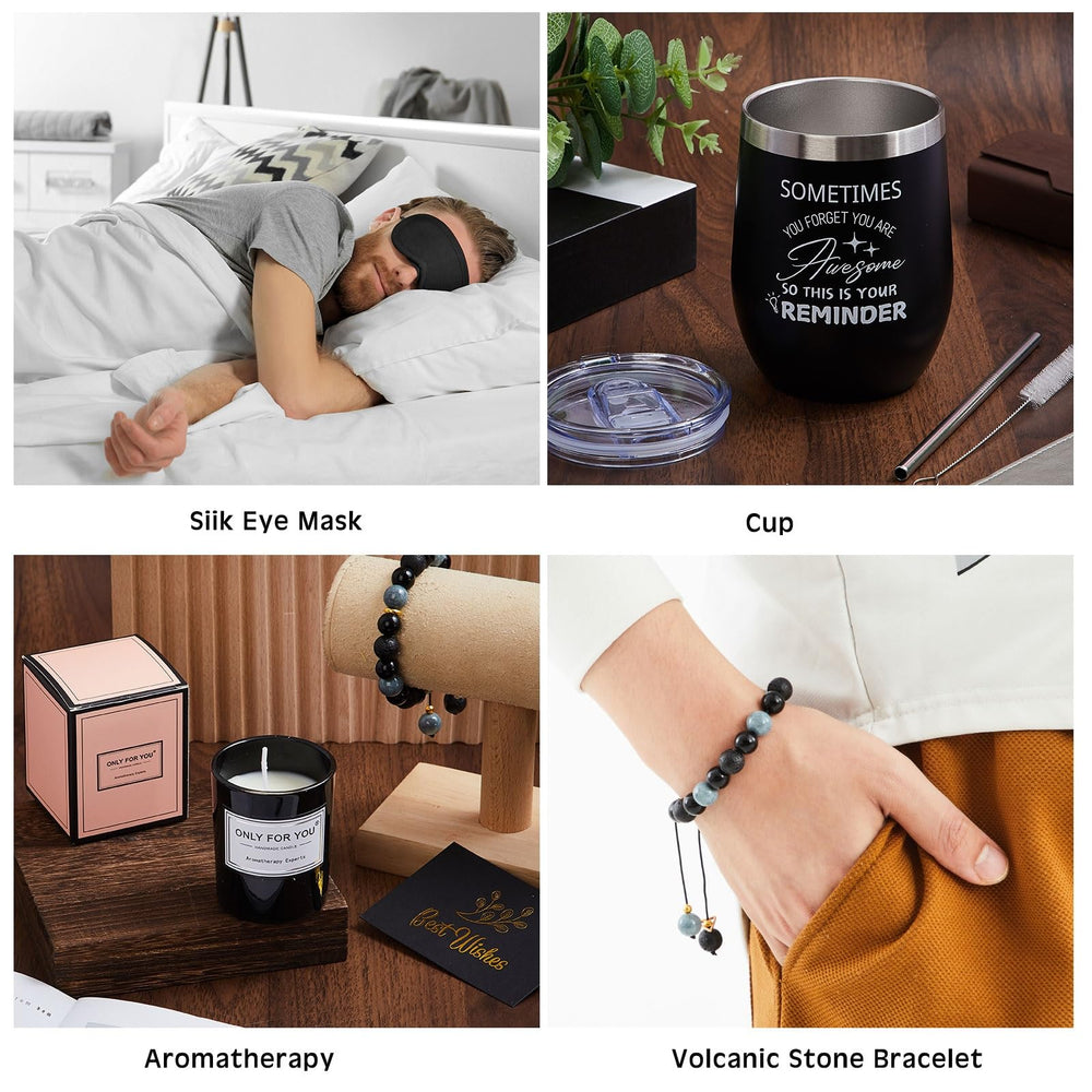 Nuogo silk eye mask with aromatherapy restful relaxation aid.