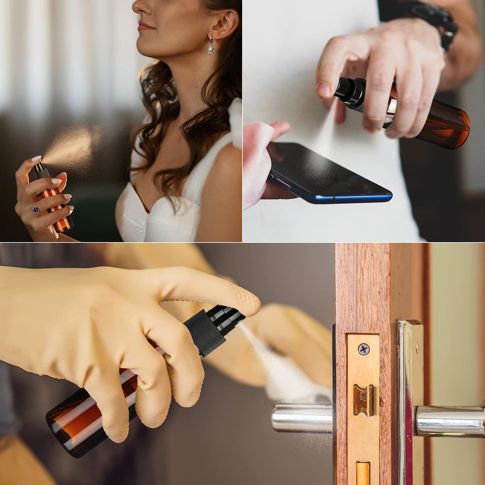Nuogo mist bottles in hand suggest easy refills and travel convenience.