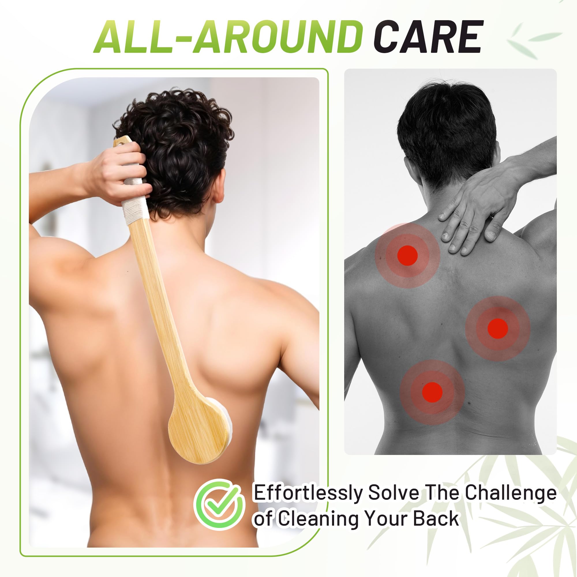 NURENDER back brush soft-bristles pamper sensitive skin during daily showers