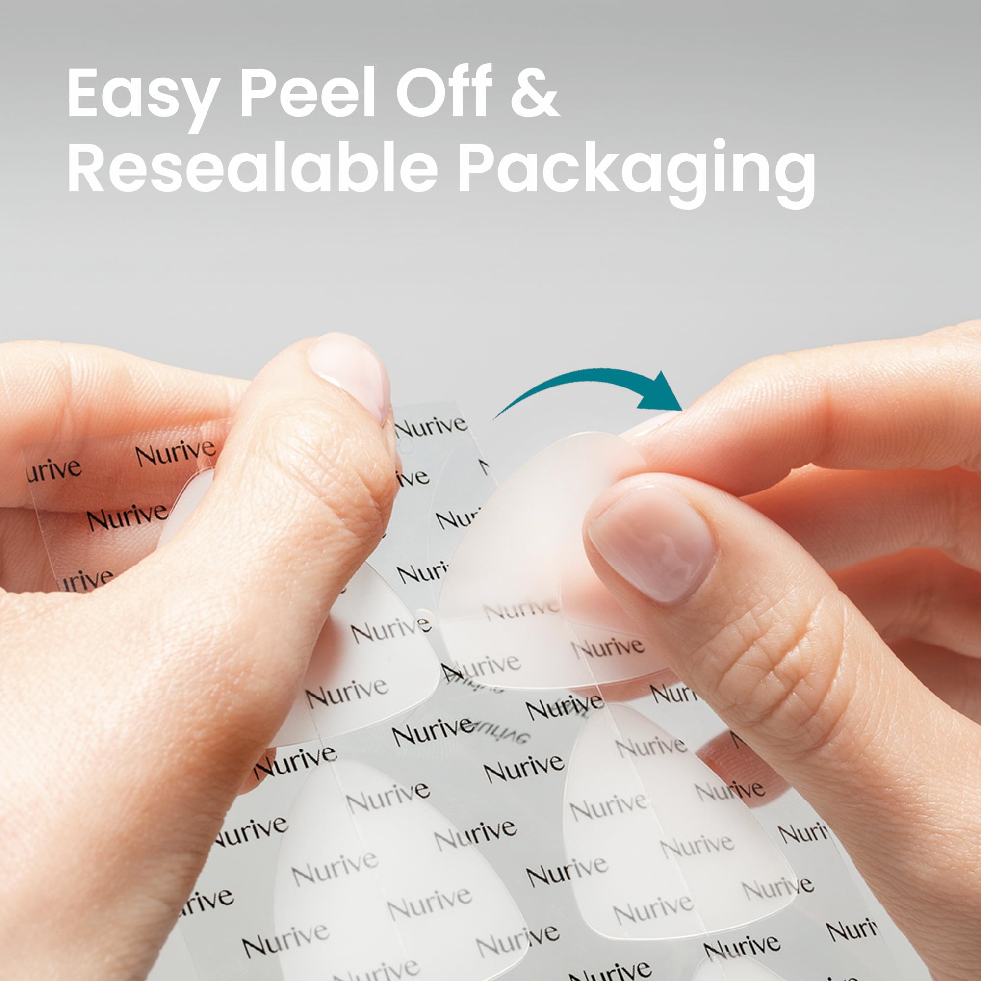Nurive Face Tape easy-peel perforated film showcases mess-free removal.