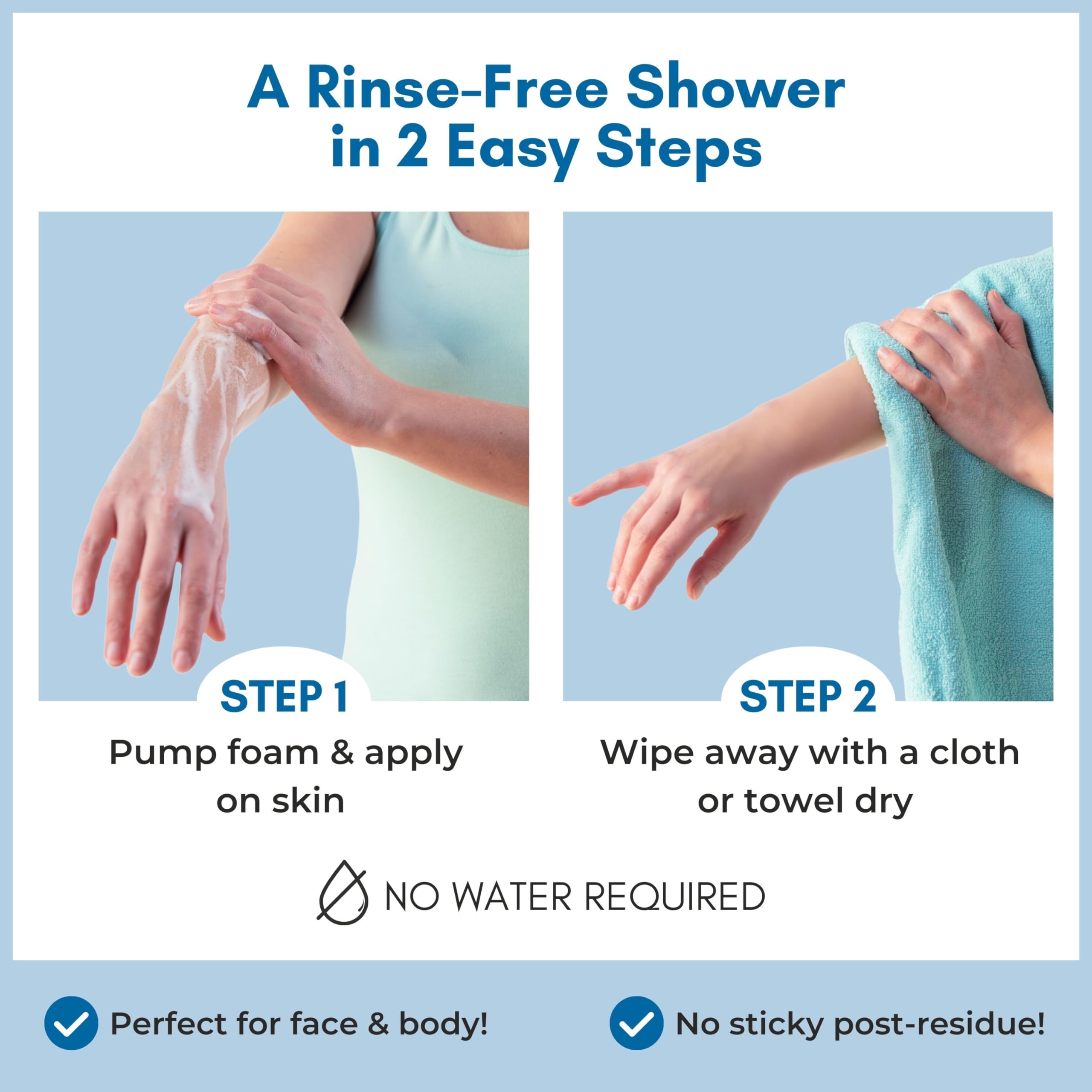 Nurture Valley foam application on hands for quick cleanse