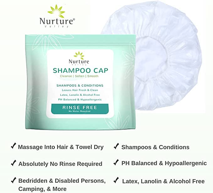 Nurture Valley microwavable cap heats to provide warm cleansing