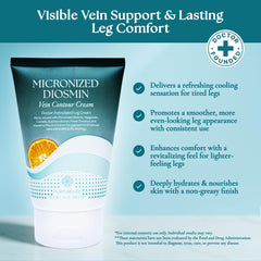 Nurturelief micronized diosmin cream texture being spread for quick absorption and cooling feel