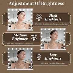 NUSVAN vanity mirror 10x magnifier detachable enables precise eyeliner and lash work.