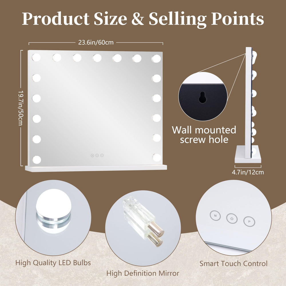 NUSVAN vanity mirror bottom rubber pads prevent slips during makeup routines.
