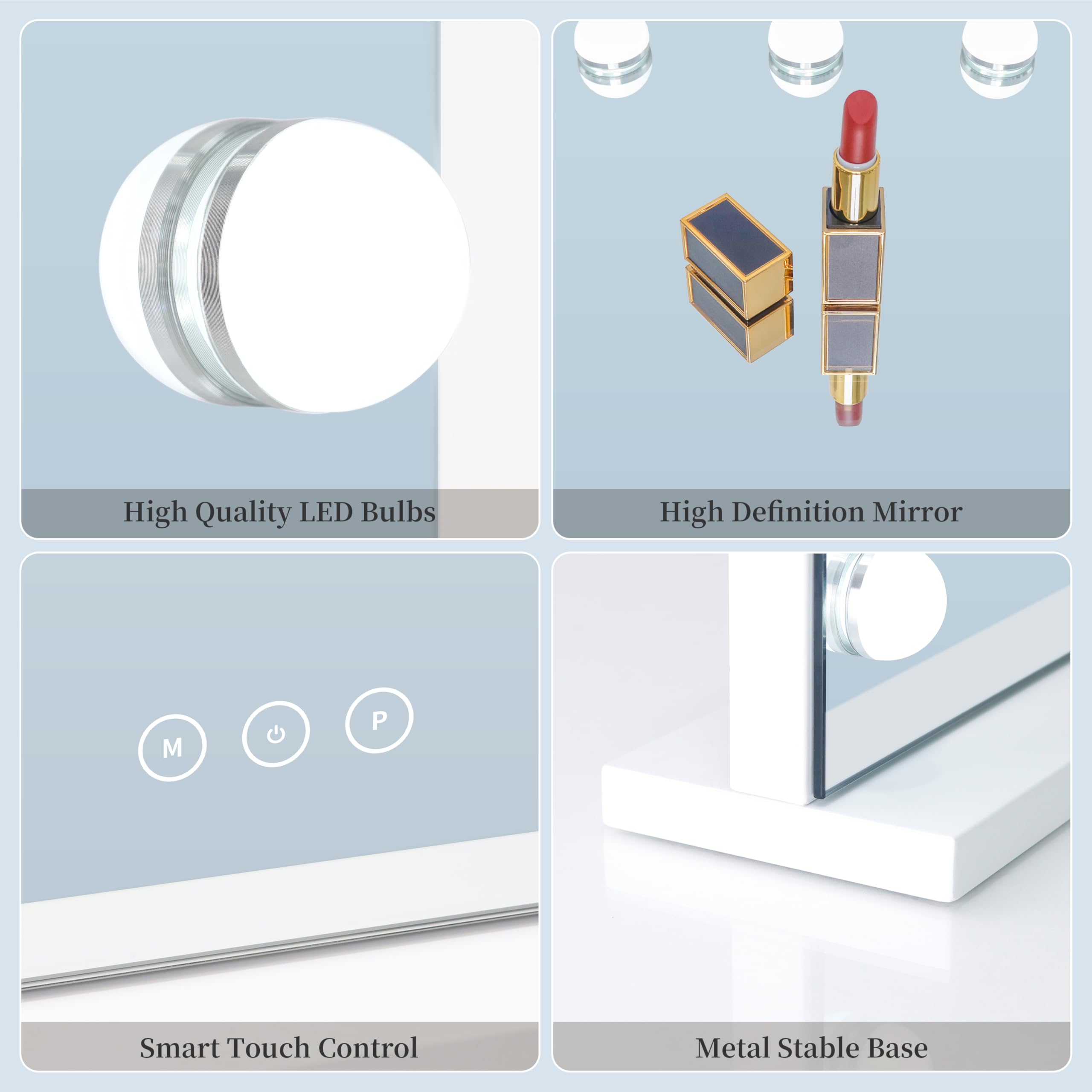 NUSVAN vanity mirror detachable 10x magnifier for precise details