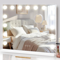 NUSVAN vanity mirror with lighted surface for even makeup illumination