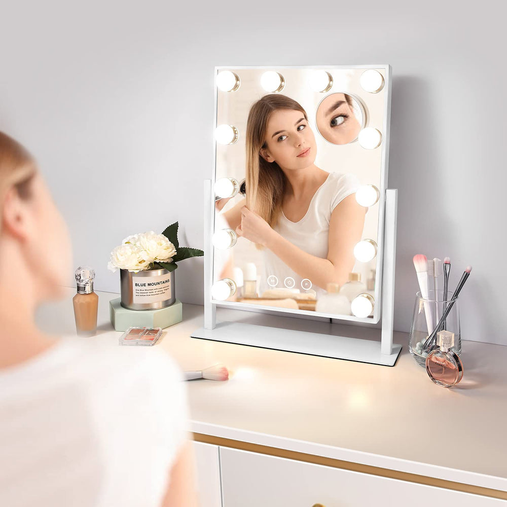 NUSVAN vanity mirror has slip-resistant base for stability during use
