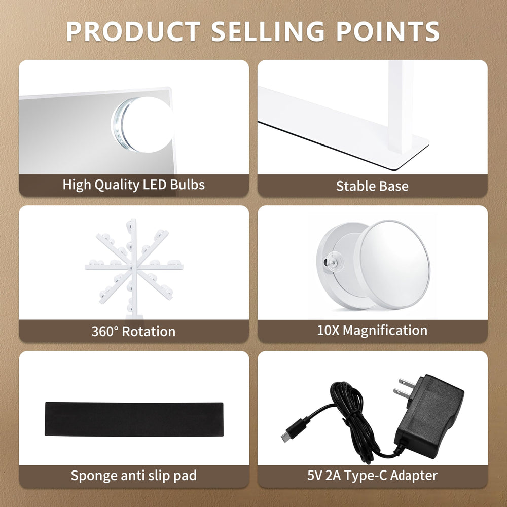 NUSVAN vanity mirror in white finish adds a clean, modern look
