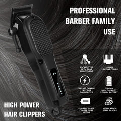 nutcore professional hair clippers with ergonomic handle for comfortable extended use.