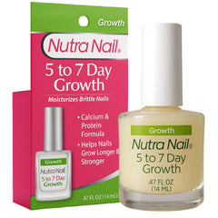 Nutra Nail 5-7 Day Growth bottle close-up highlighting growth formula benefits