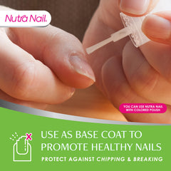 Nutra Nail growth treatment side-view bottle highlights portable, on-the-go use