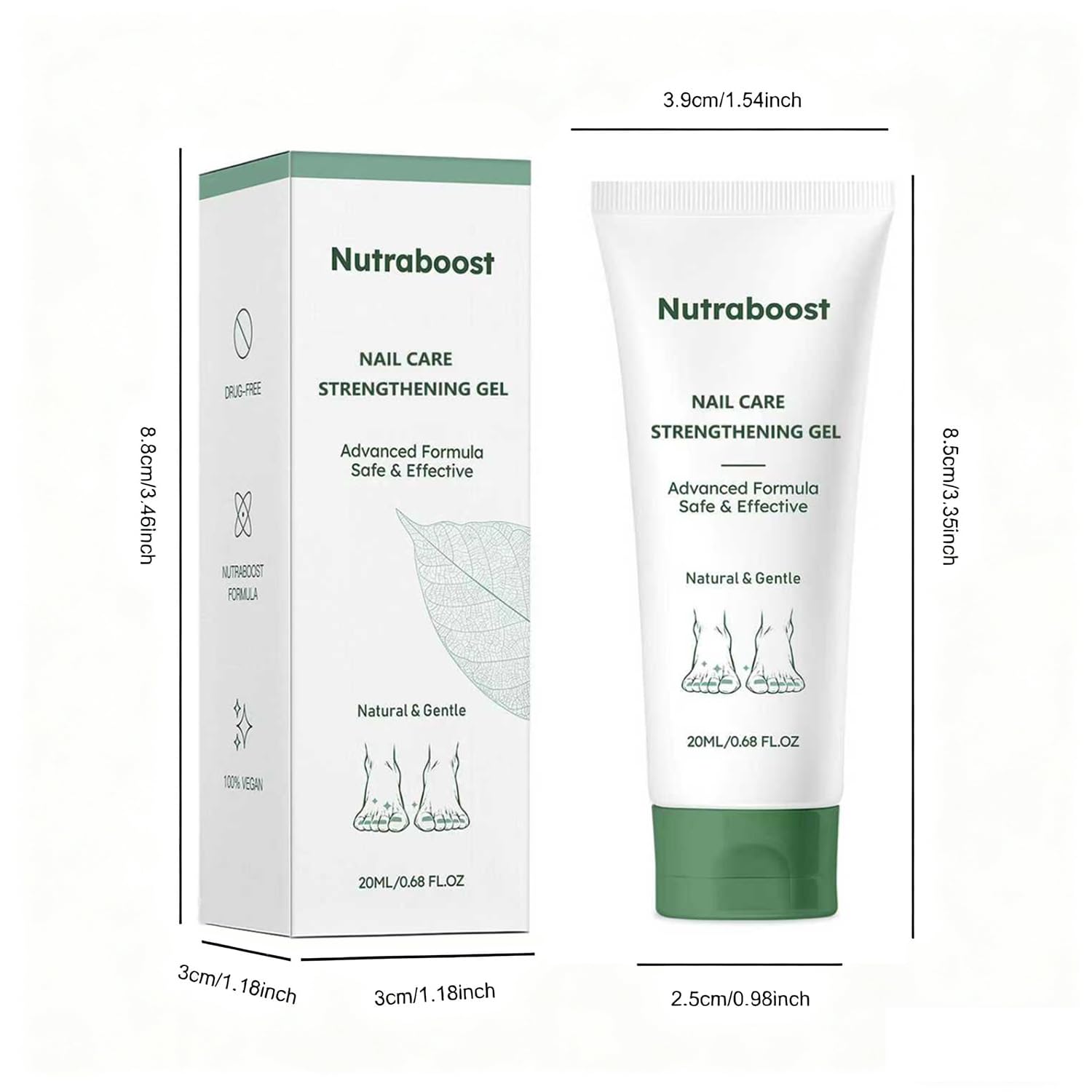 Nutraboost Nail Care Gel close-up emphasizes texture and shine