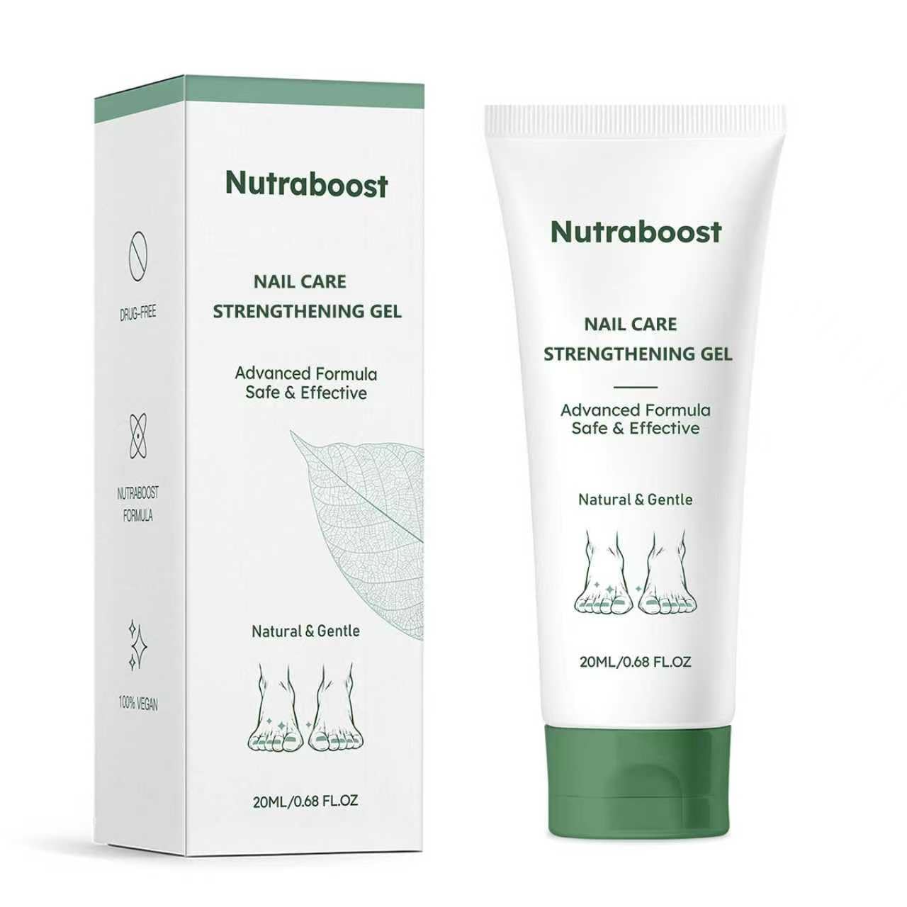 Nutraboost natural nail care gel bottle for easy at-home nourishment and shine