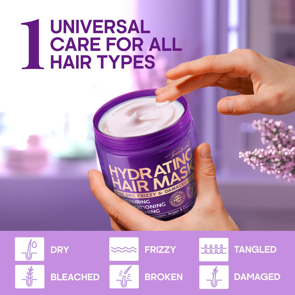 NutraHarmony Hair Mask application on hands ready for deep conditioning.