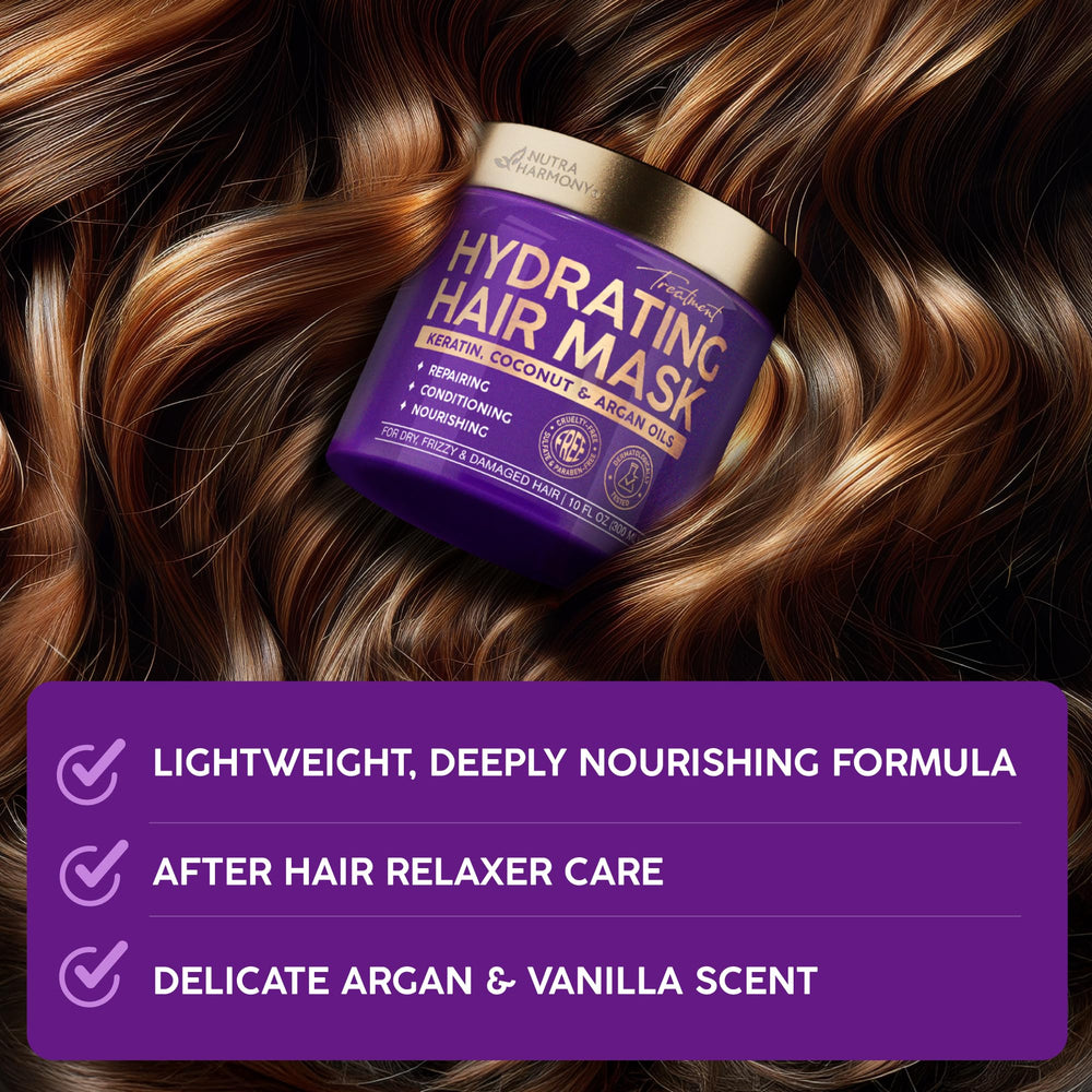 NutraHarmony mask rinse leaves glossy, healthier-looking hair.