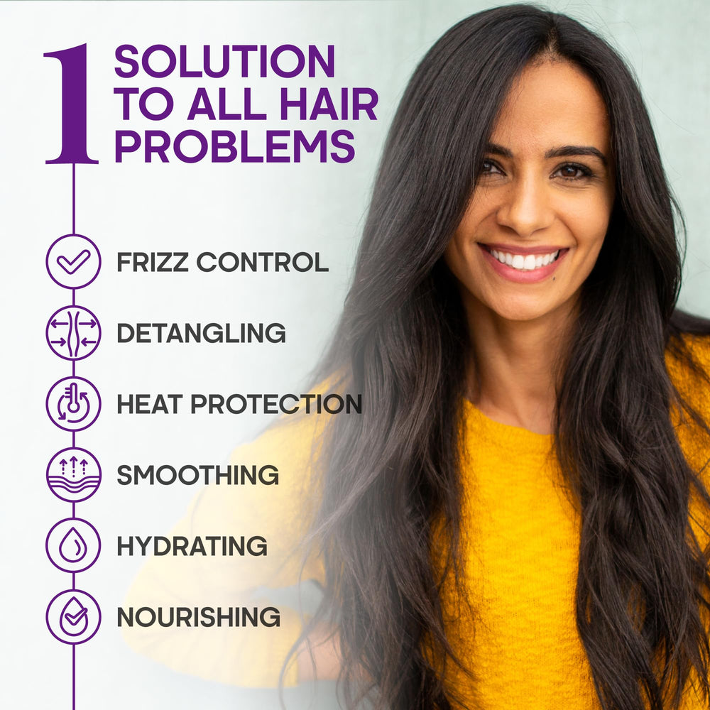 NUTRAHARMONY Hydrating Hair Serum on wet hair demonstrates quick moisture absorption.