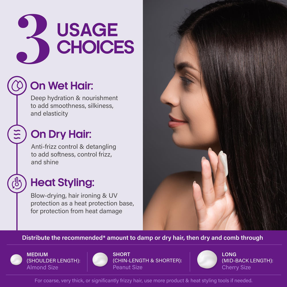 NUTRAHARMONY Hydrating Hair Serum closeup reveals natural shine.
