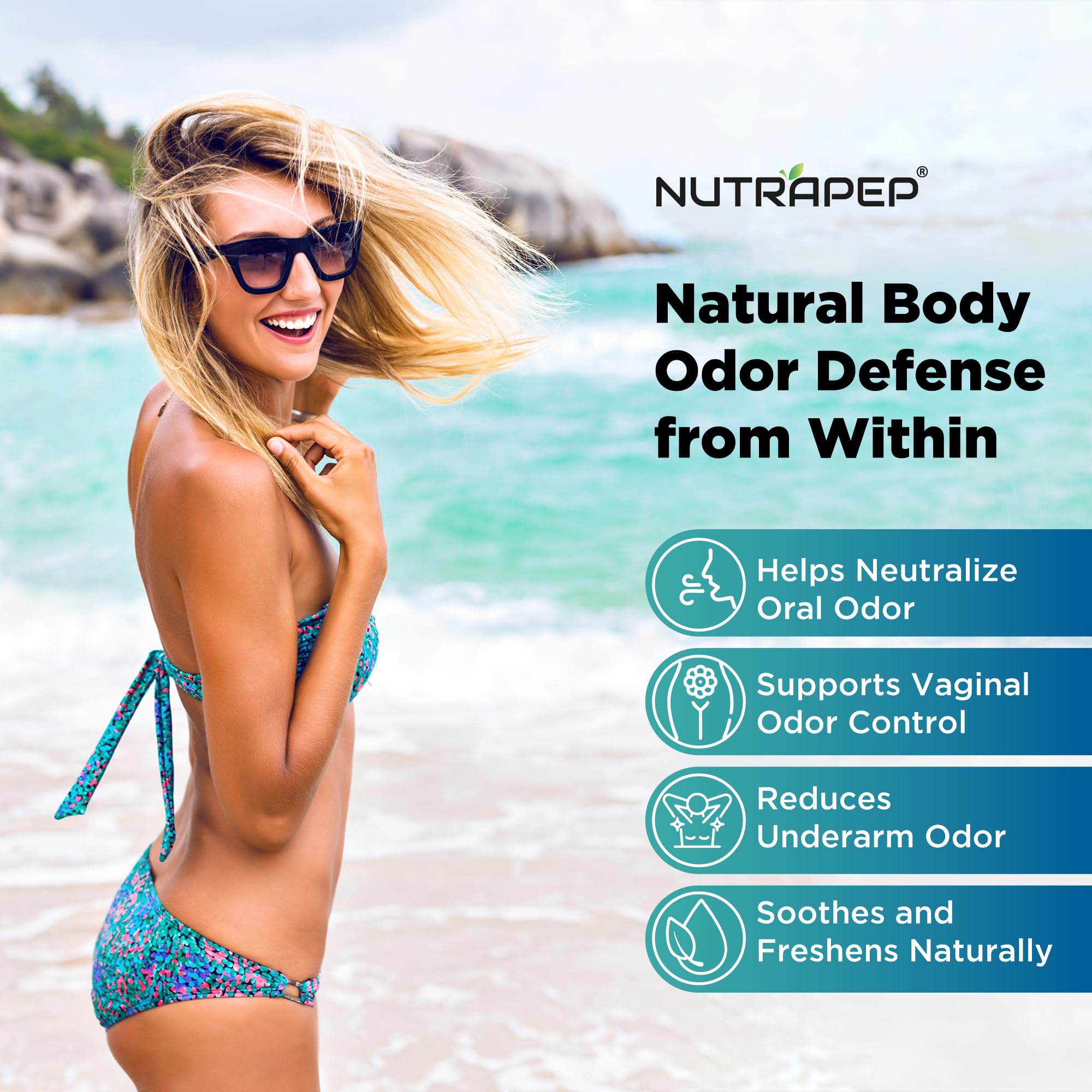 NutraPep vegan allergen-free sugar-free capsules shown for clean-label wellness