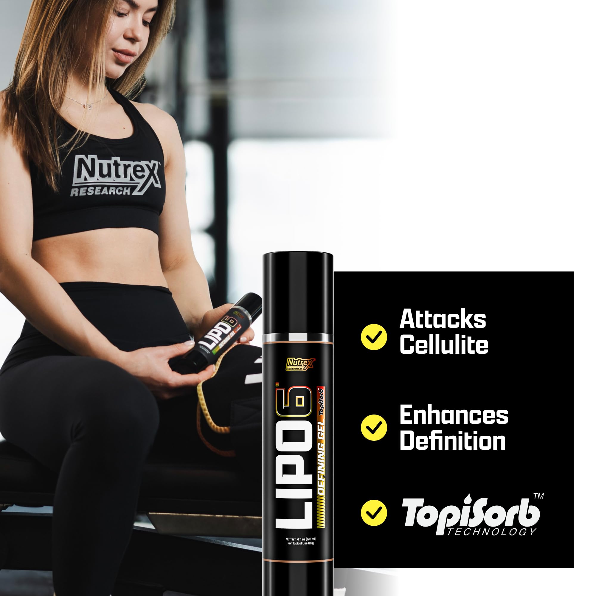 Nutrex Lipo-6 Defining Gel hot-cream action highlights heat activation