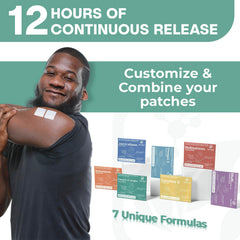 NUTRI-PATCH wearable patch on arm presents convenient, pill-free wellness