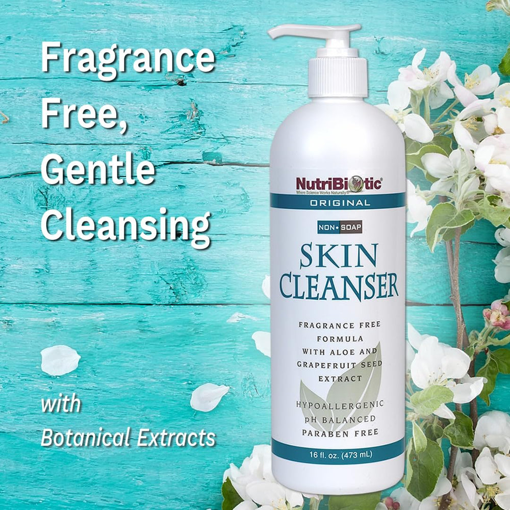 NutriBiotic cleanser closeup—fragrance-free formula ideal for sensitive and combination skin routines.