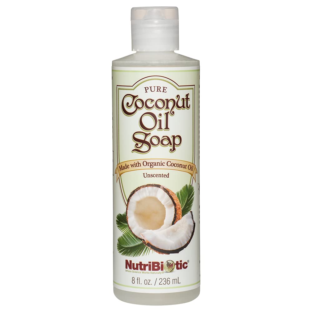 NutriBiotic coconut oil soap unscented packaging with organic certification for clean skincare