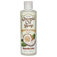 NutriBiotic coconut oil soap unscented packaging with organic certification for clean skincare