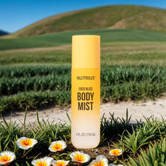 Nutrius Coco Bliss mist spray in hand for quick revitalization