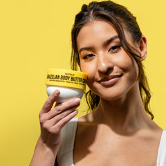 Nutrius Brazilian Body Butter Cream texture spread on skin for smooth feel