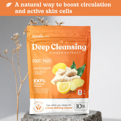 Nuubu foot pads on feet during overnight use promote relaxation and restful sleep.
