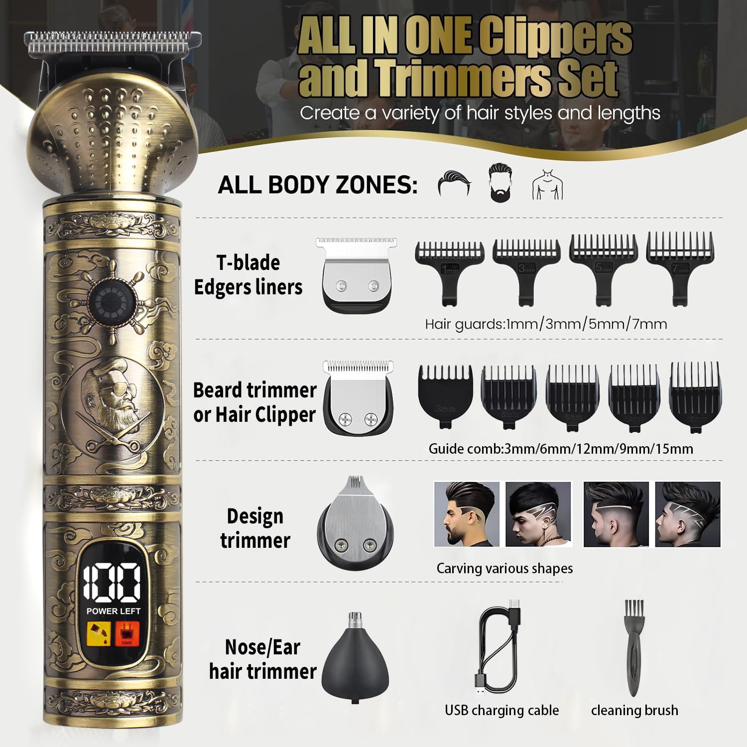 NuvaConx Trimmer Kit attachments collection showing versatility