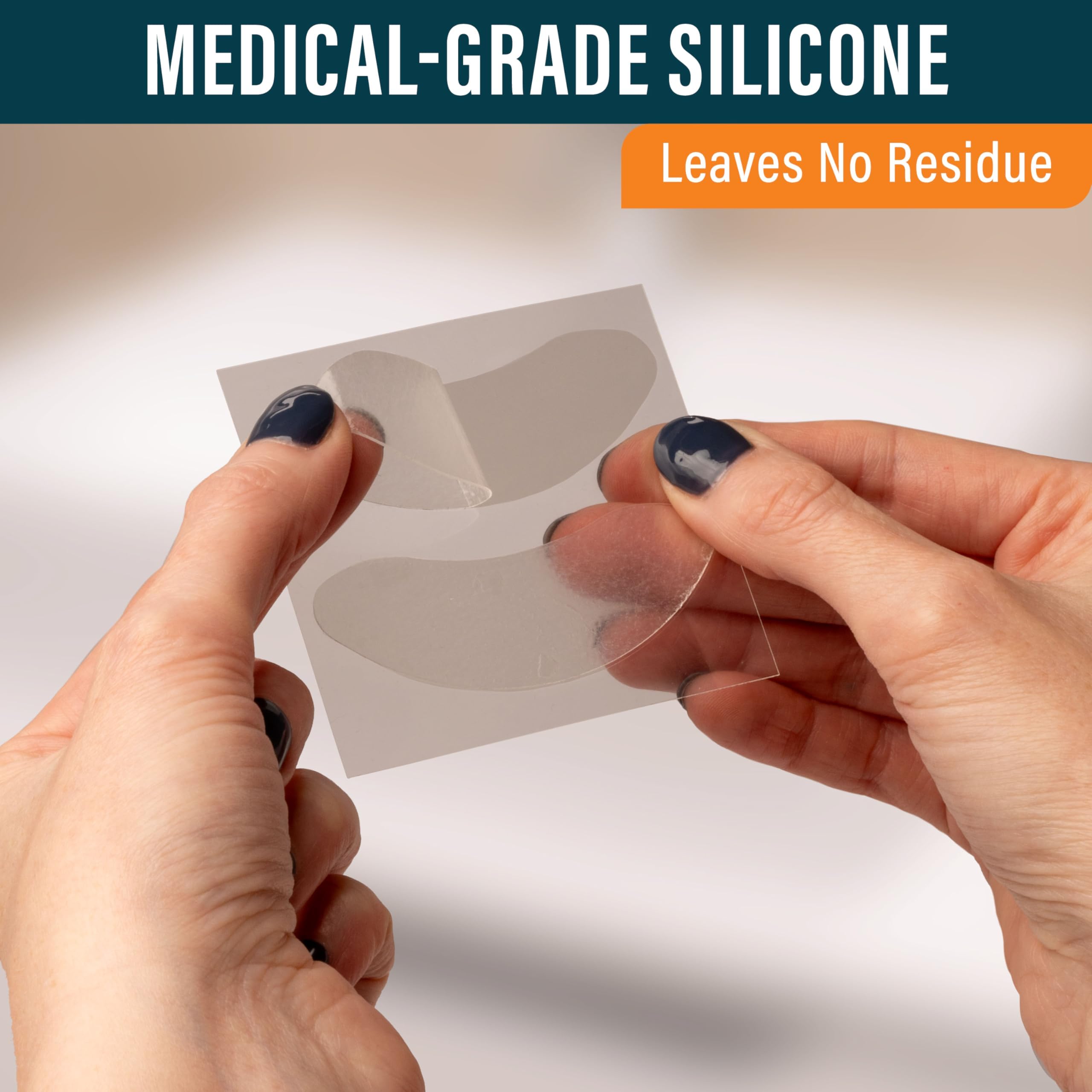 NUVADERMIS hypoallergenic silicone used for comfortable non-irritating wear.