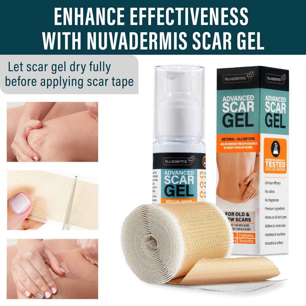 NUVADERMIS scar tape rolled display closeup presents a low-profile scar care option.