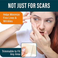 NUVADERMIS silicone scar tape two-pack packaging highlights convenient, reusable scar sheets.