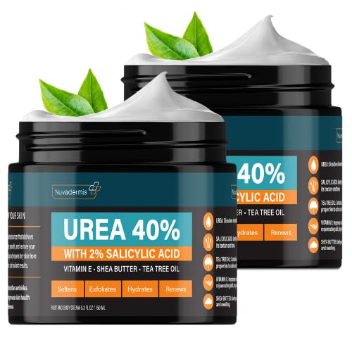 NUVADERMIS Urea Cream 40% foot jar showing premium hydration for dry feet