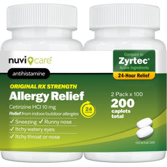 NUVICARE allergy medicine tablets front view for all-day relief