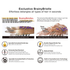 NuWay 4HAIR Traveler Brush detangles straight and curly hair, wet or dry