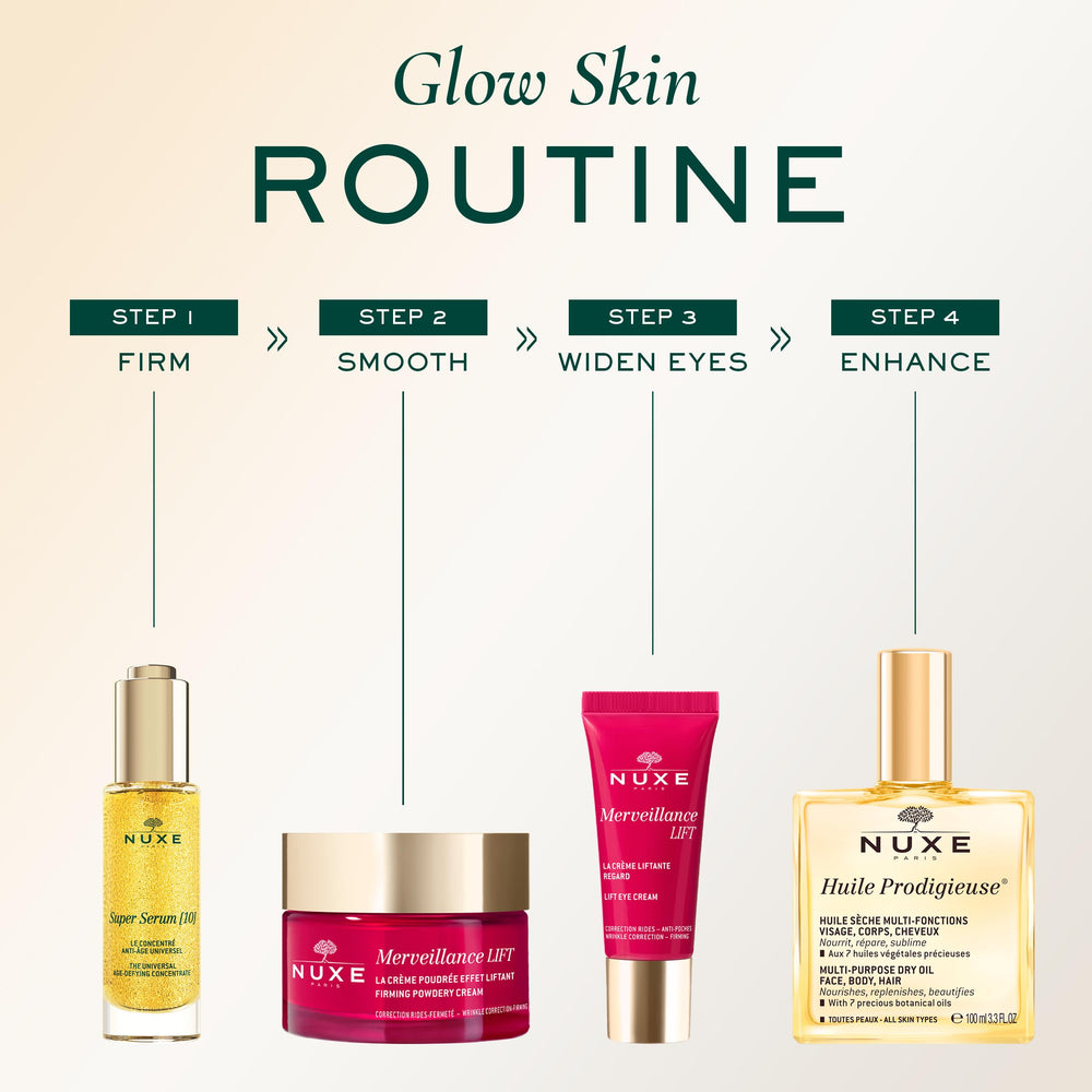 Nuxe Huile Prodigieuse dry-touch texture for non-greasy hydration.
