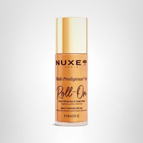 Nuxe Huile Prodigieuse Shimmer on-the-go ritual for quick glow.