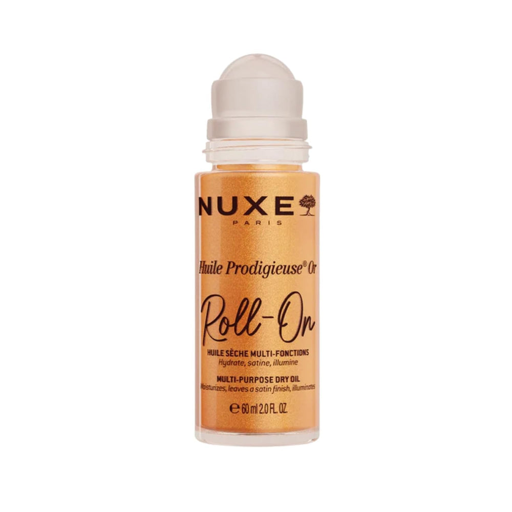 Nuxe Huile Prodigieuse Shimmer packaging design highlighting travel-friendly size.