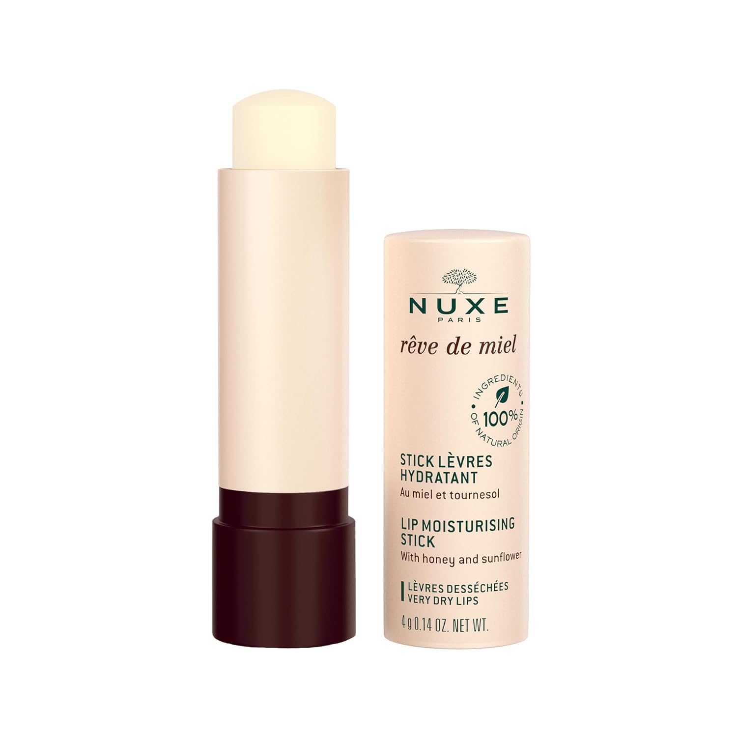 Nuxe Réve de Miel lip stick delivering soft, nourished lips.