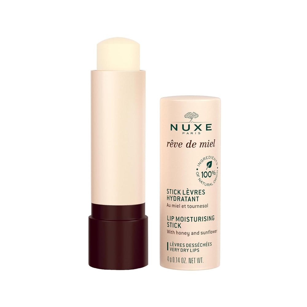 Nuxe Réve de Miel lip stick delivering soft, nourished lips.