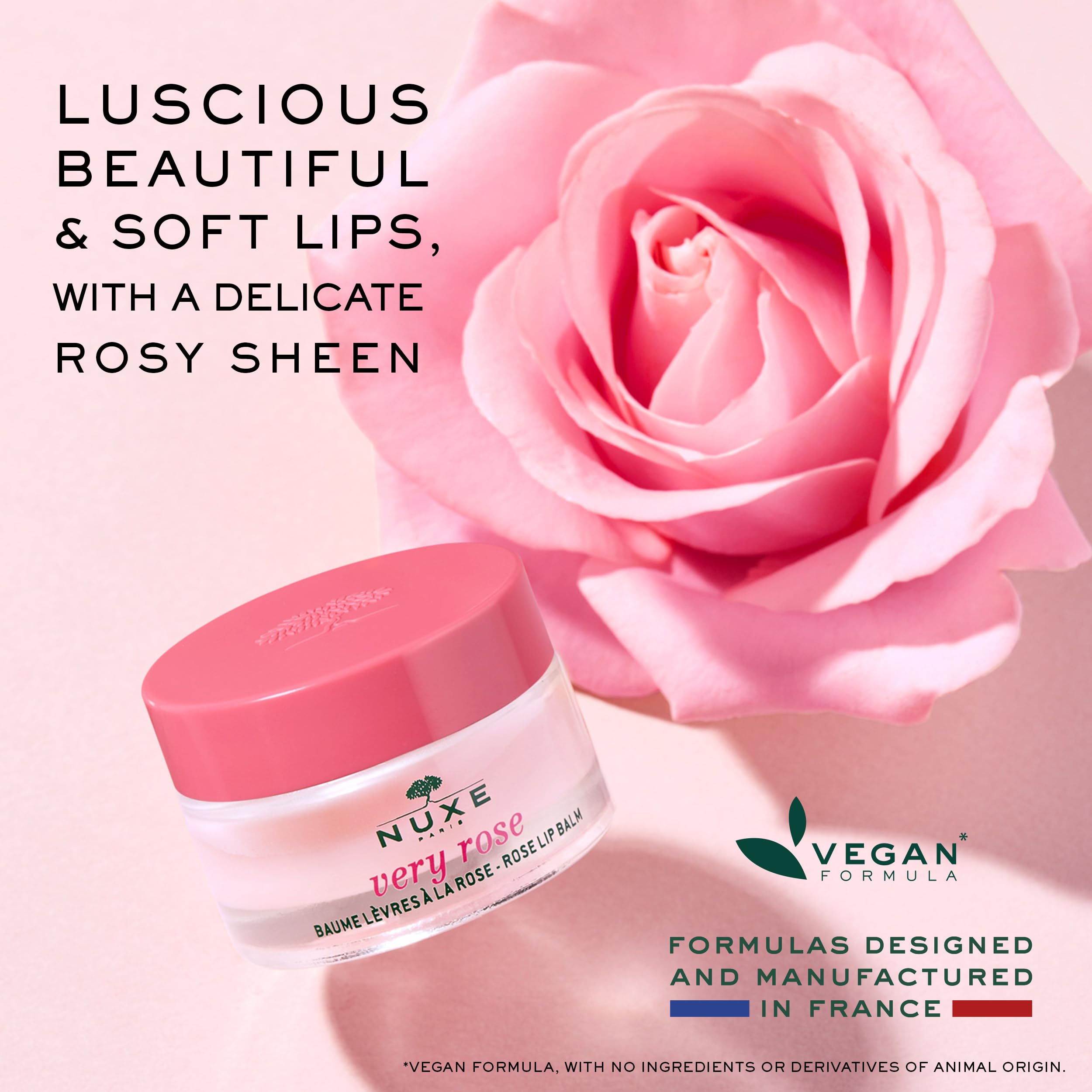 NUXE Very Rose formula with shea butter softens and nourishes lips