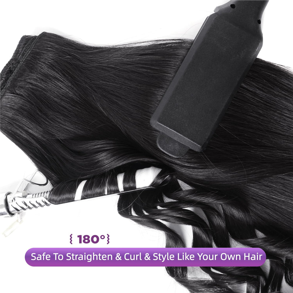 Nuzusa extensiones clip en pelo 20 pulgadas, aportan volumen y longitud visibles.